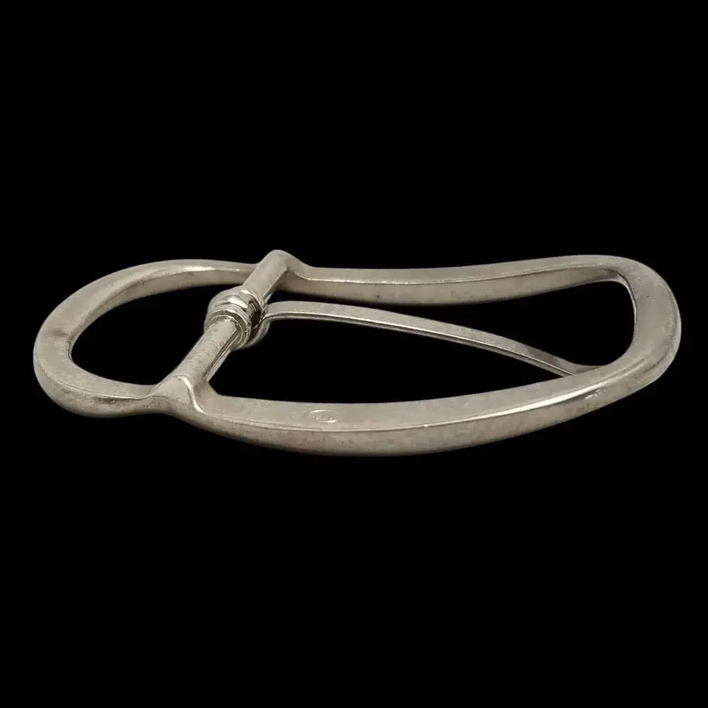 Silver Tone‎ Metal Pin Center Bar Belt Buckle Western Style Fashion Accessory